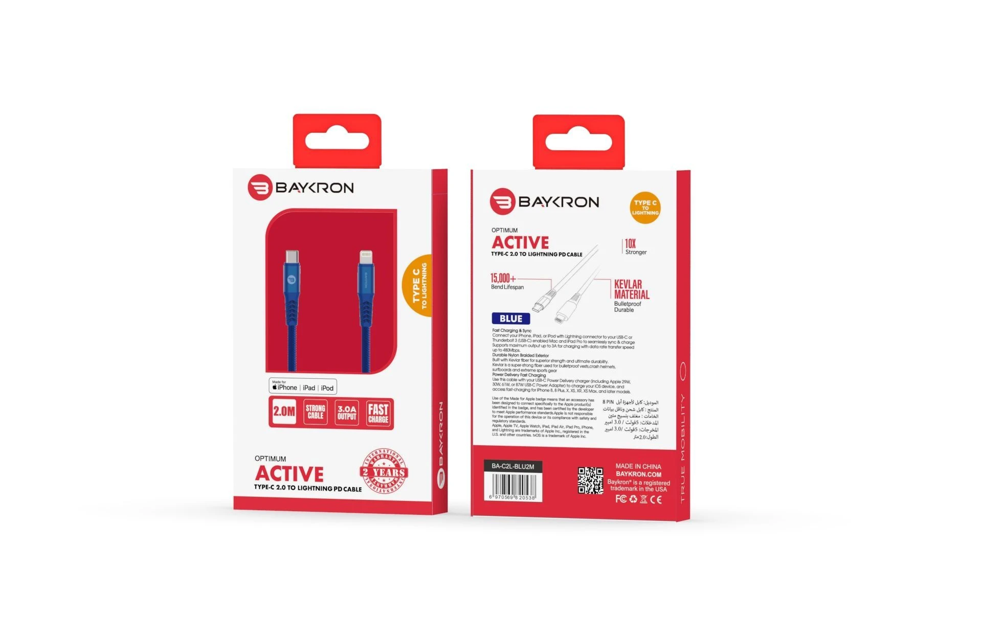 Baykron Apple Certified Type-C to Lightning Cable-2 Meter