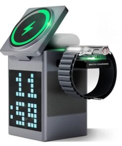 Valdus S5 6-in-1 Wireless Charger Bluetooth Speaker Digital Clock & Pixel Animation