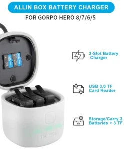 TELESIN Box Battery Charger for GoPro hero 5/6/7/8