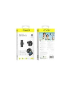 Awei MK3 Magnetic Lavalier Dual Wireless Microphone