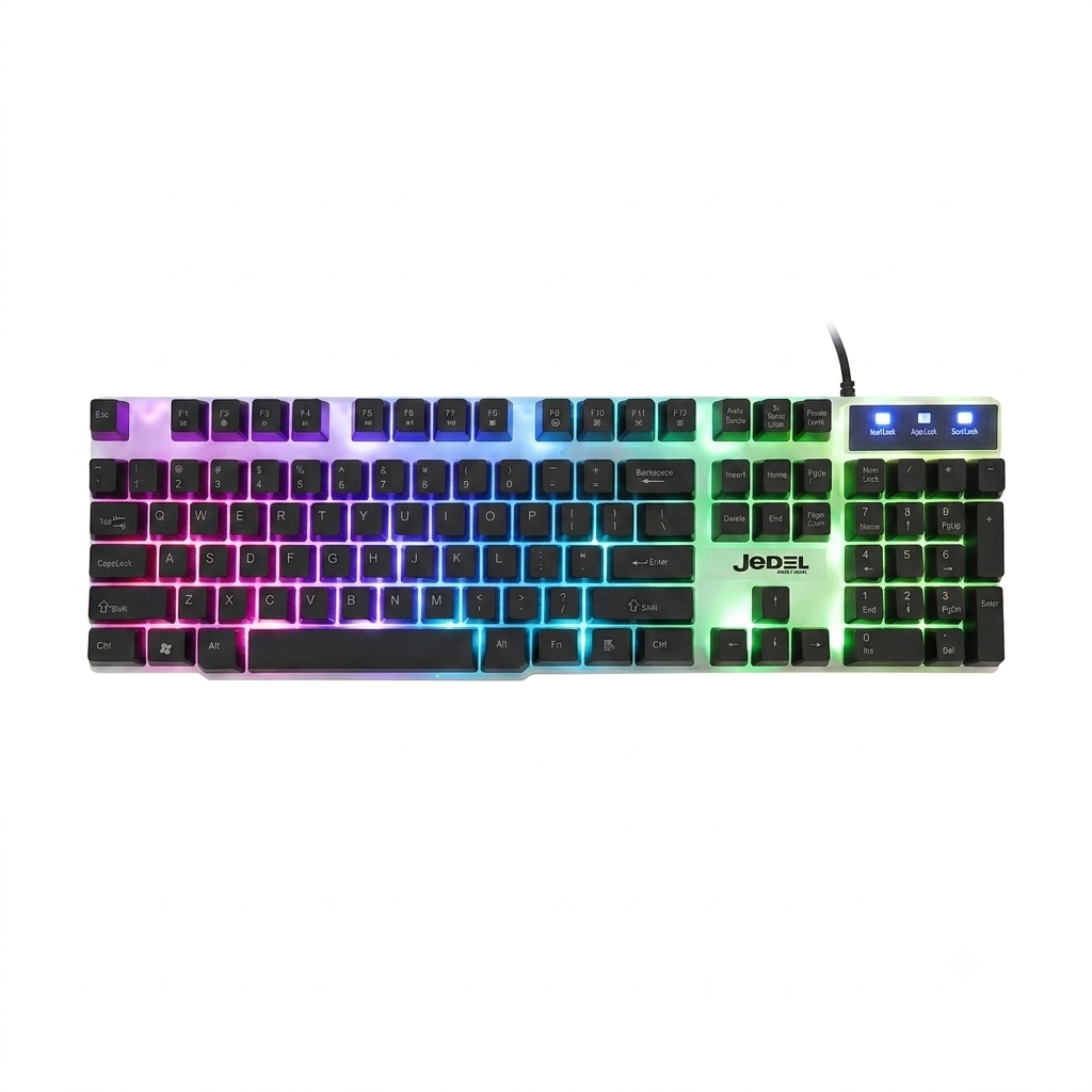 Jedel Lighting wired keyboard K500 White Glow