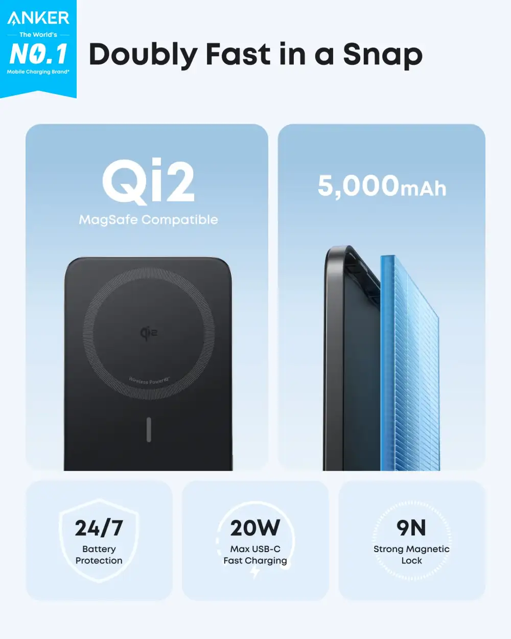 Anker Nano Ultra Thin Magnetic Power Bank