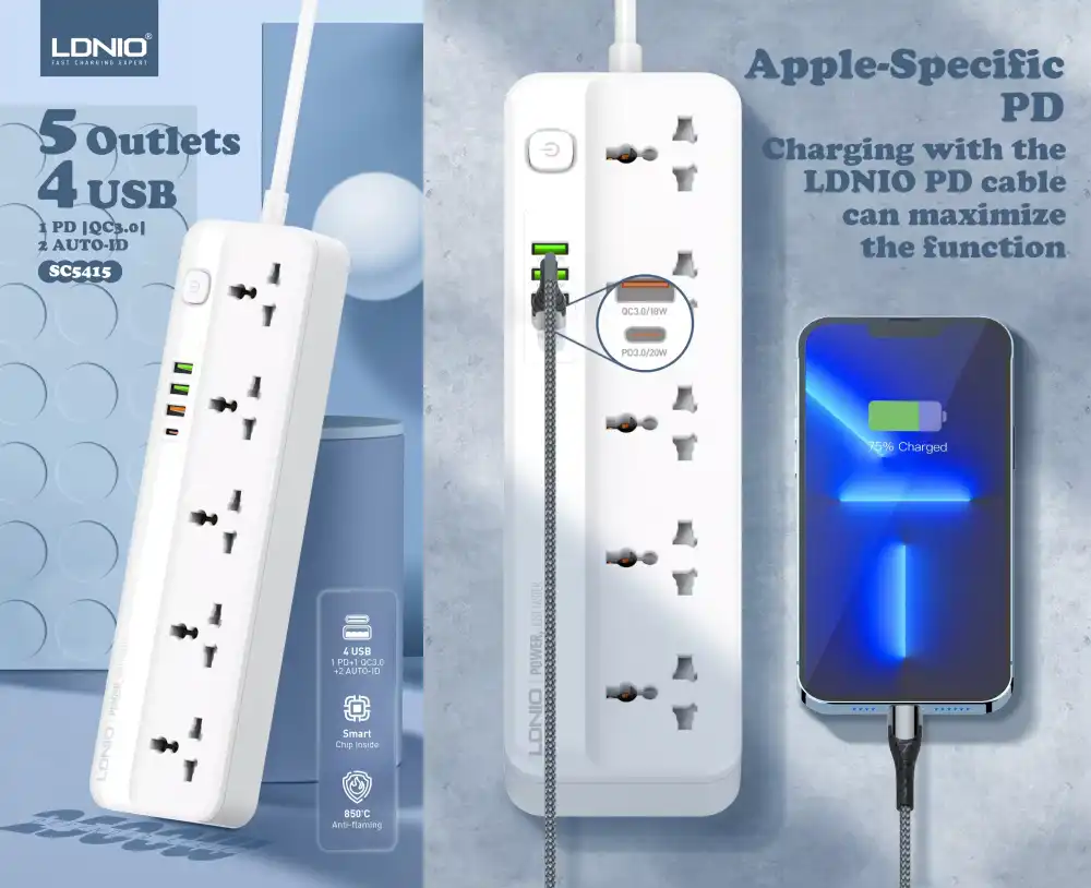 LDNIO 5 AC Power Strip SC5415