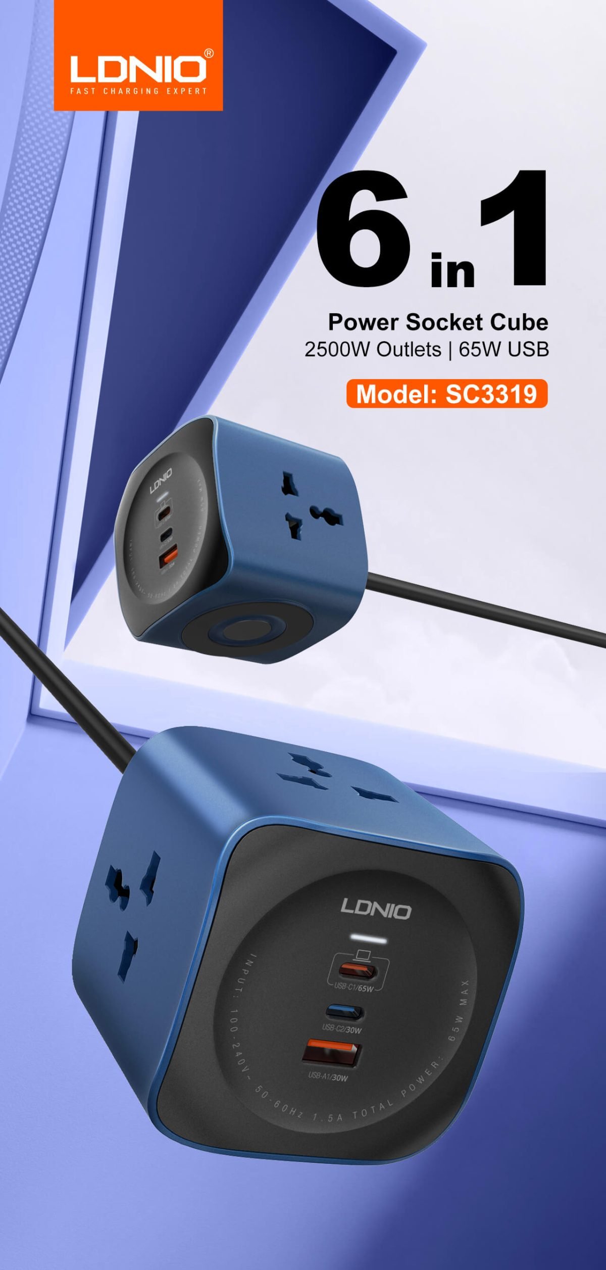 LDNIO SC3319 65W 10A 2500W Power Socket