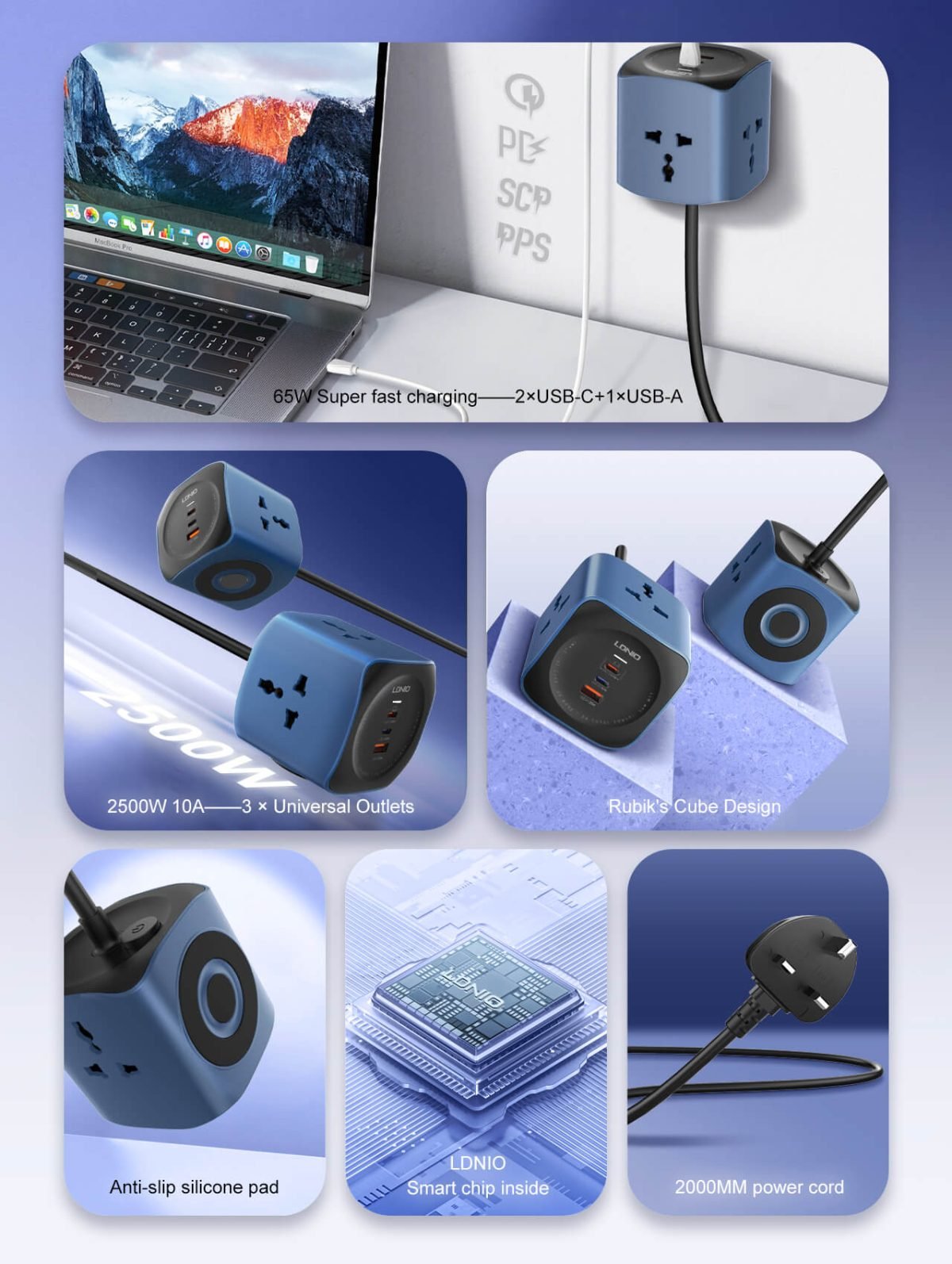 LDNIO SC3319 65W 10A 2500W Power Socket