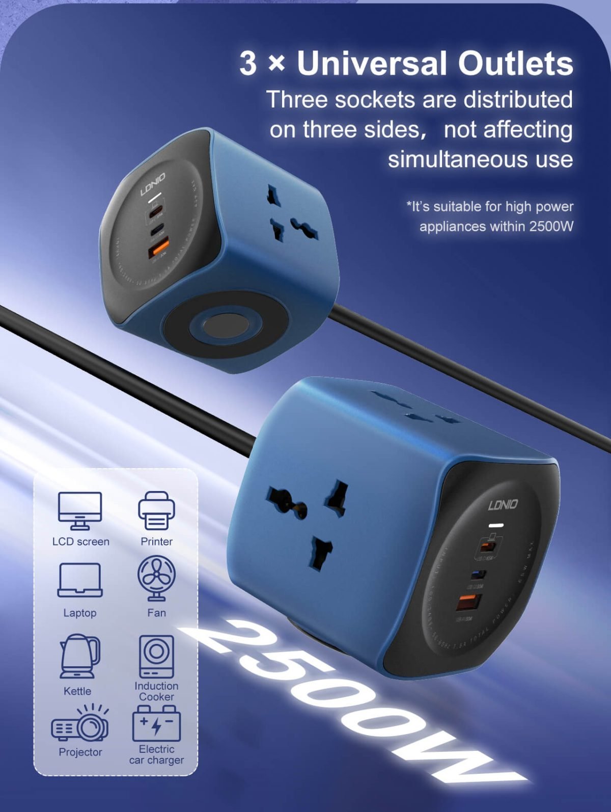 LDNIO SC3319 65W 10A 2500W Power Socket