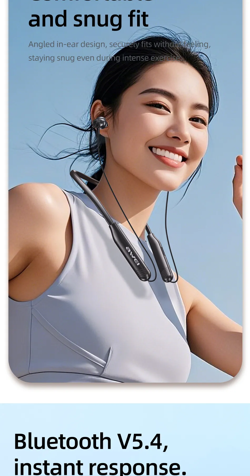 Awei G83BL Neckband Bluetooth Earphones