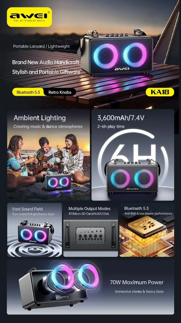 Awei KA18 70W Output Wireless Speaker