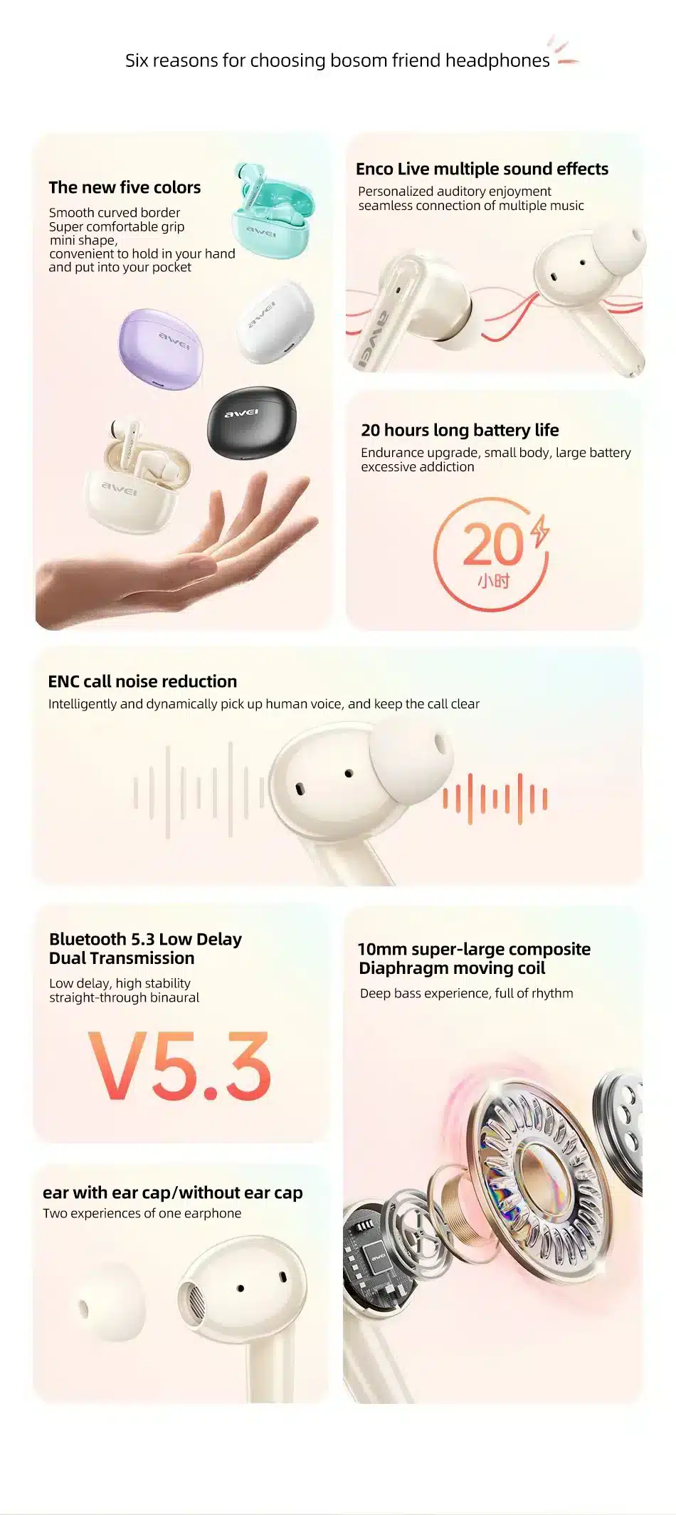 Awei T90 ENC TWS Earbuds