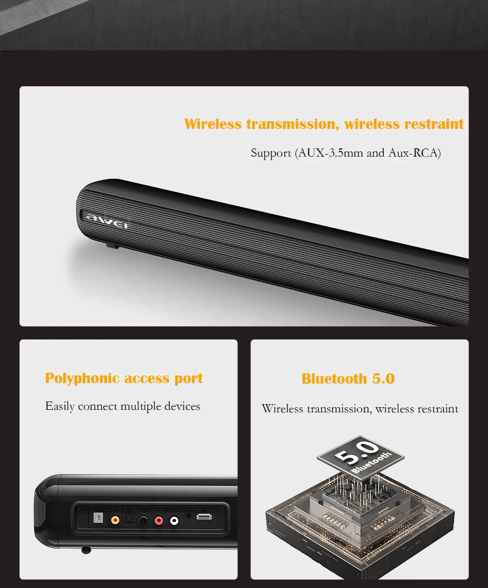 Awei Y520 Home Bluetooth Soundbar Speaker
