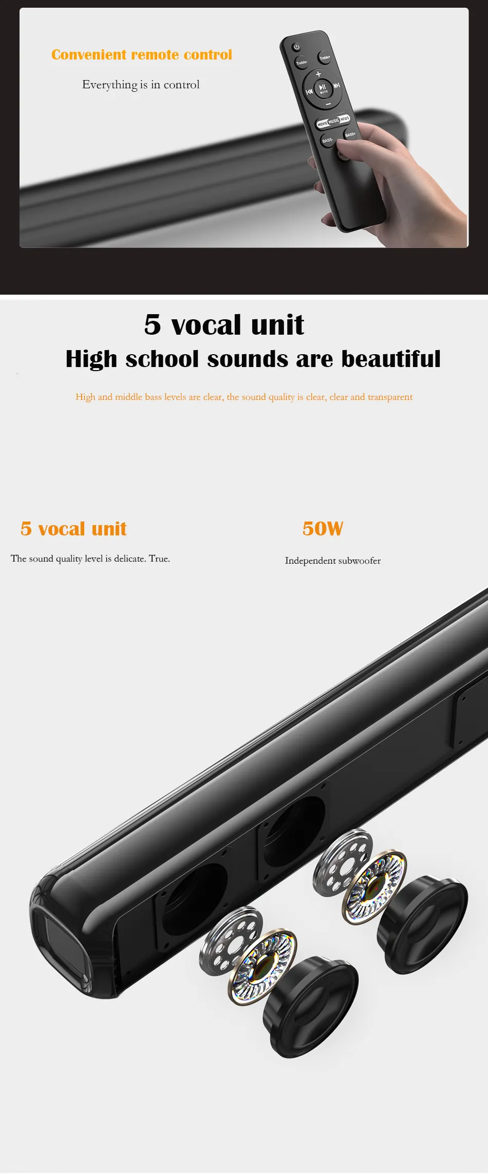 Awei Y520 Home Bluetooth Soundbar Speaker