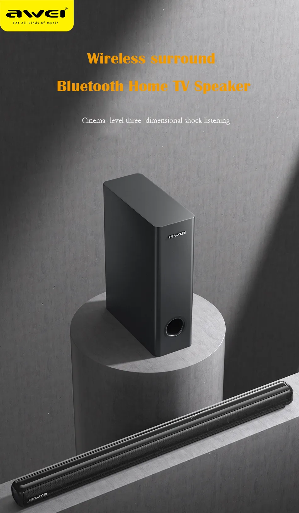 Awei Y520 Home Bluetooth Soundbar Speaker