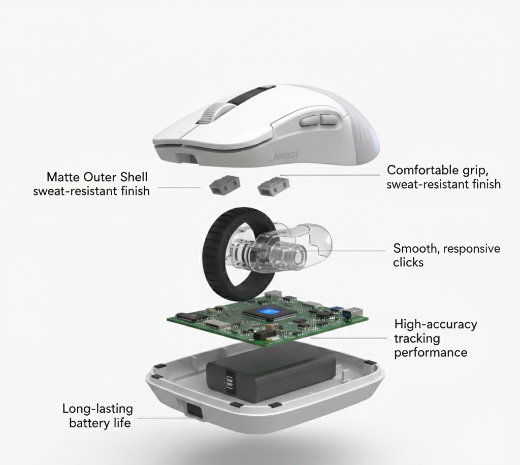 JEDEL GWH-110 Tri-Mode Wireless Gaming Mouse