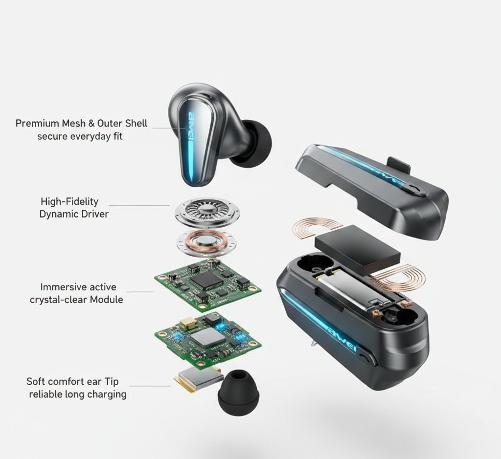 Awei VS1 Motorcycle Helmet Bluetooth Microphone