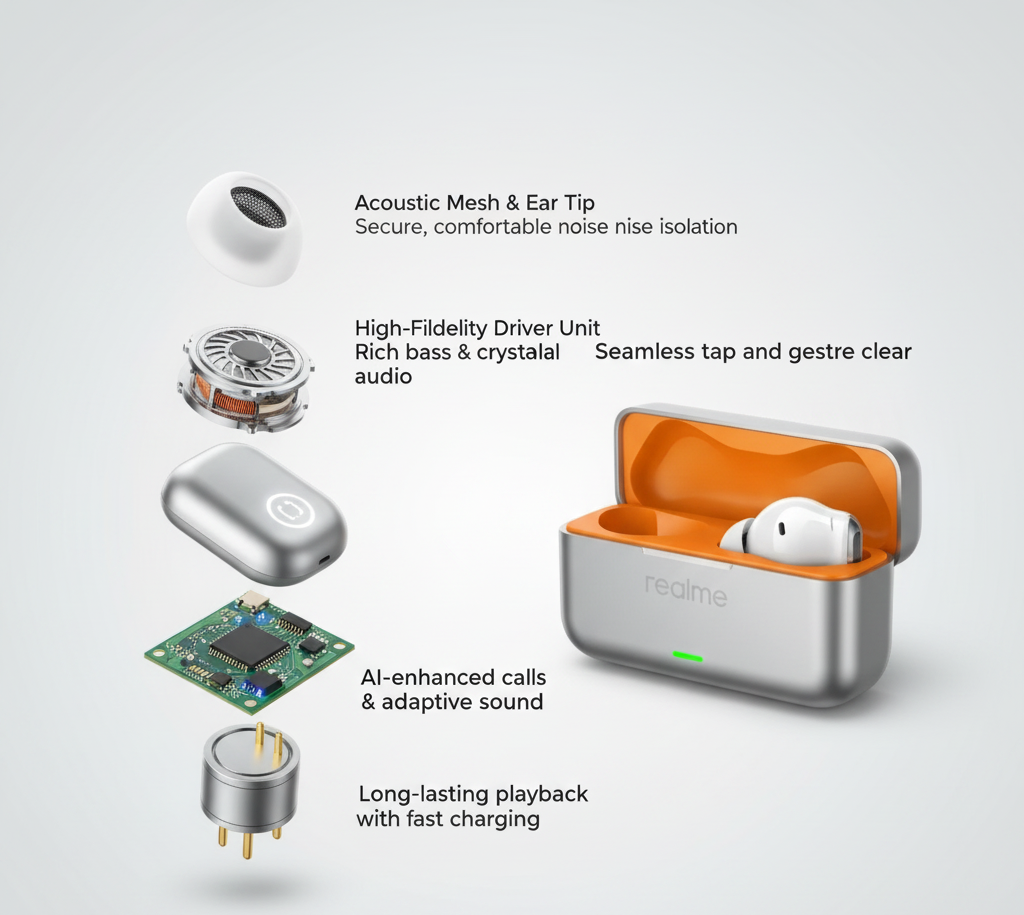 realme Buds T500 Pro ANC TWS Earbuds