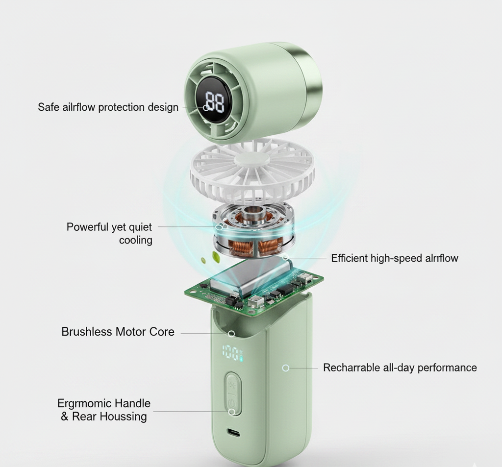 WiWU Wi-FS017 Bubble Pro Mini Handheld Fan Foldable