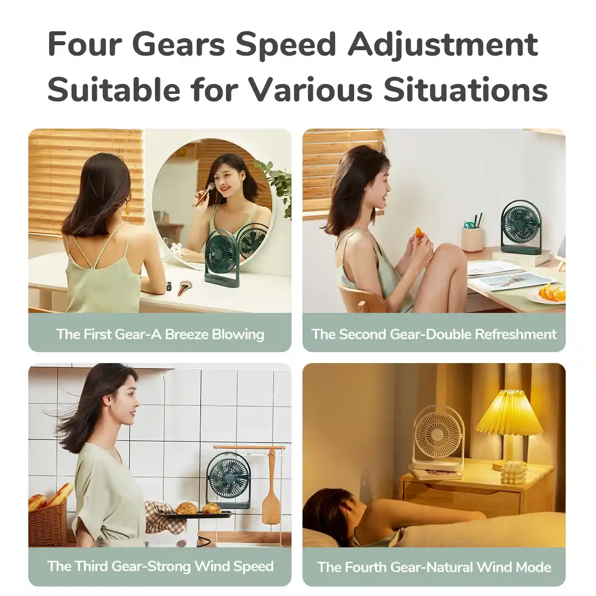 JISULIFE Table Fan Life5 FA19 330 degree tilt angle