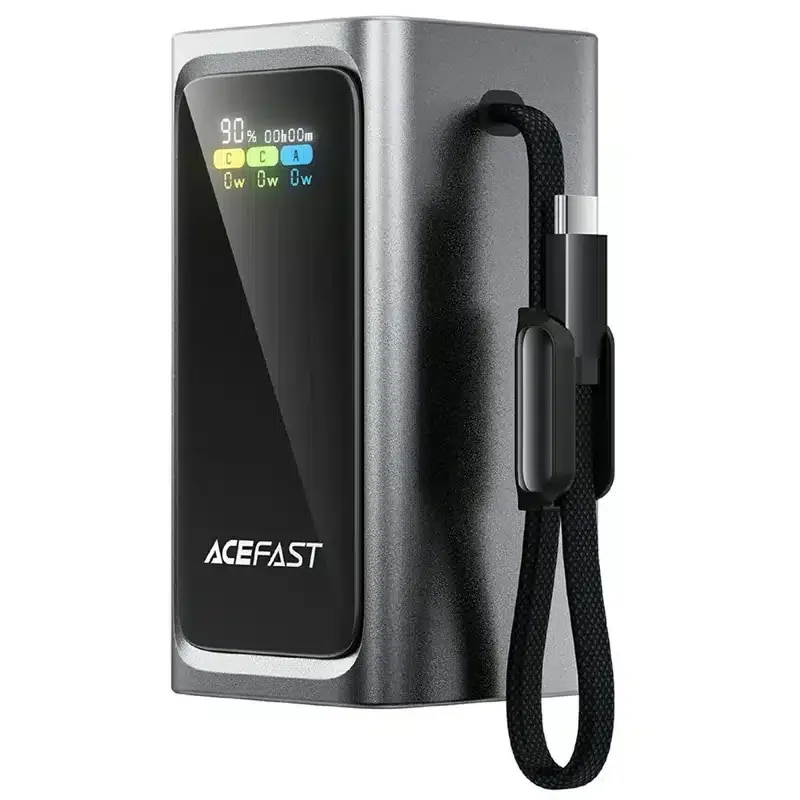 ACEFAST M33 power bank built-in USB-C cable and ports