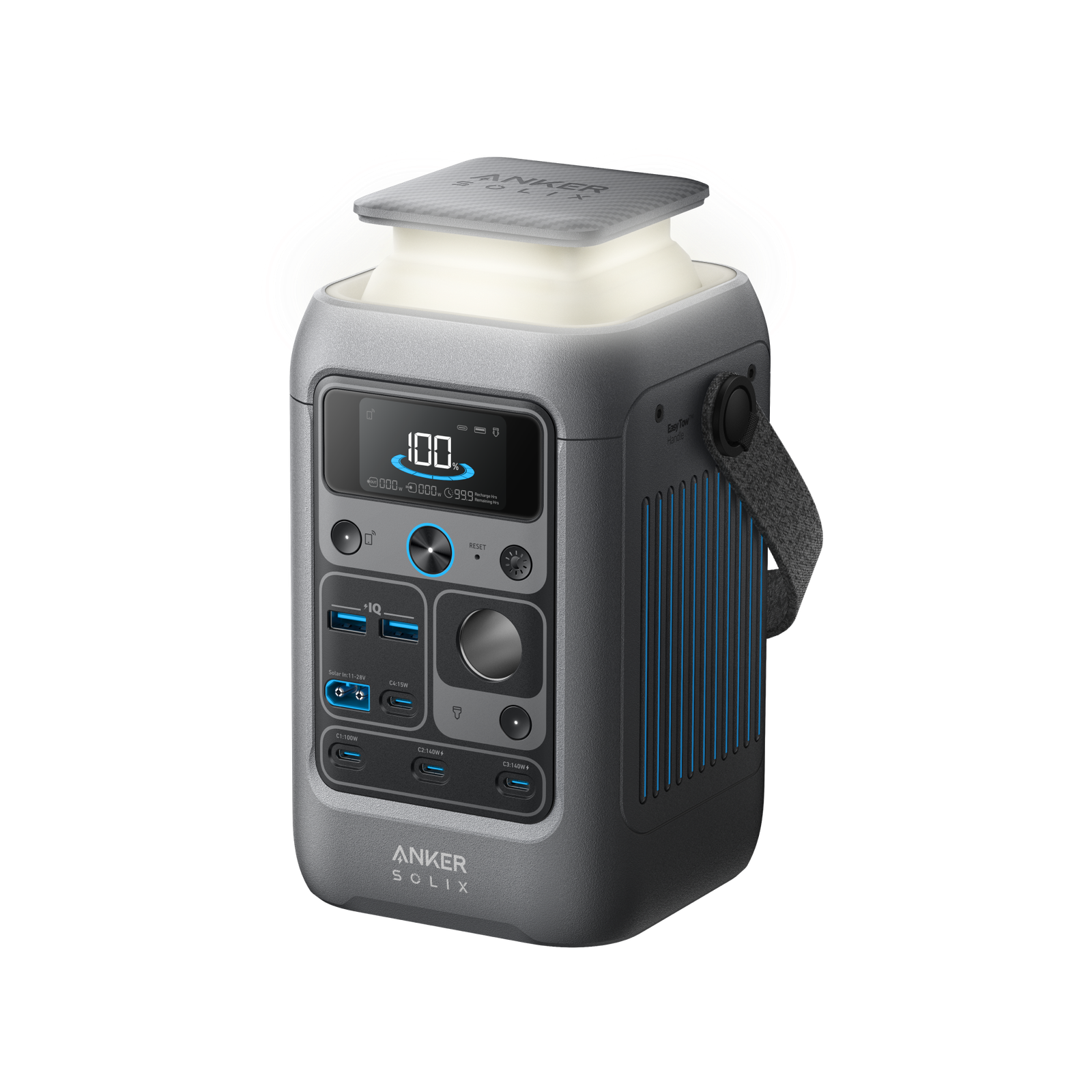 Anker SOLIX C300 DC power station ports view