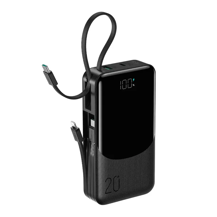 JOYROOM JR-PC2 22.5W 20000mAh Power Bank with Built-in 3 Cables and Digital Display