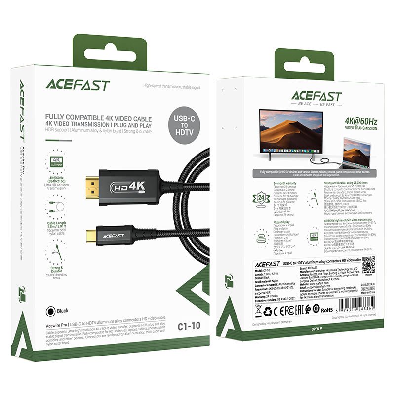 ACEFAST C1-10 USB-C to HDTV 4K Video Cable