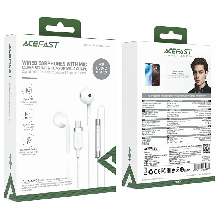 ACEFAST L7 USB-C Semi In-Ear Wired Earphones