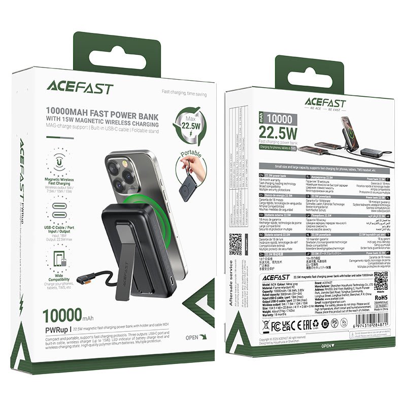 ACEFAST M24 22.5W 10000mAh Magnetic Wireless Power Bank