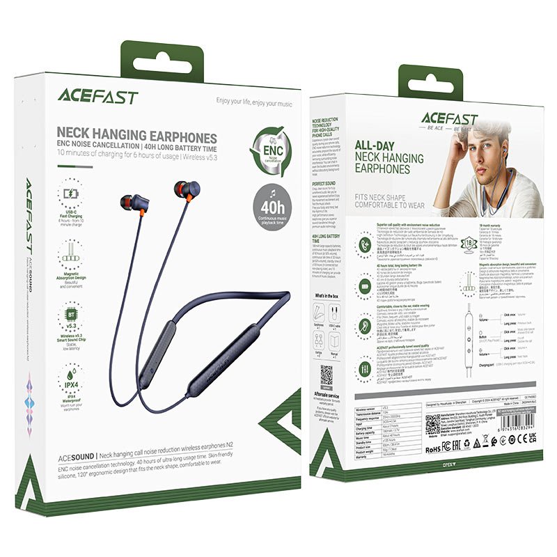 ACEFAST N2 ENC Neckband Wireless Headphone