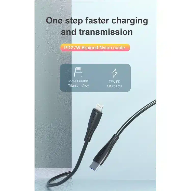 Awei CL 182i 27W Type C to Lightning Cable 3