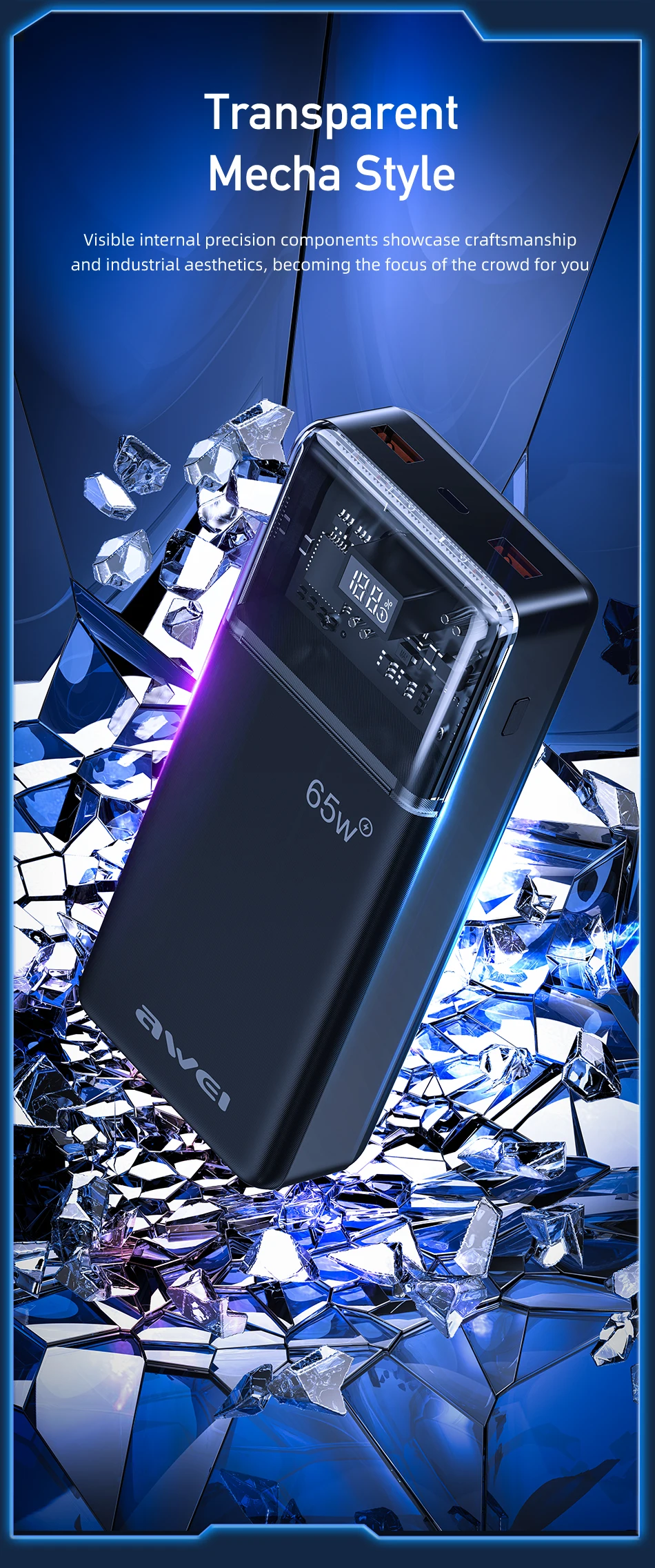 Awei P109K 30000mAh 65W Fast Charging Powerbank (1)