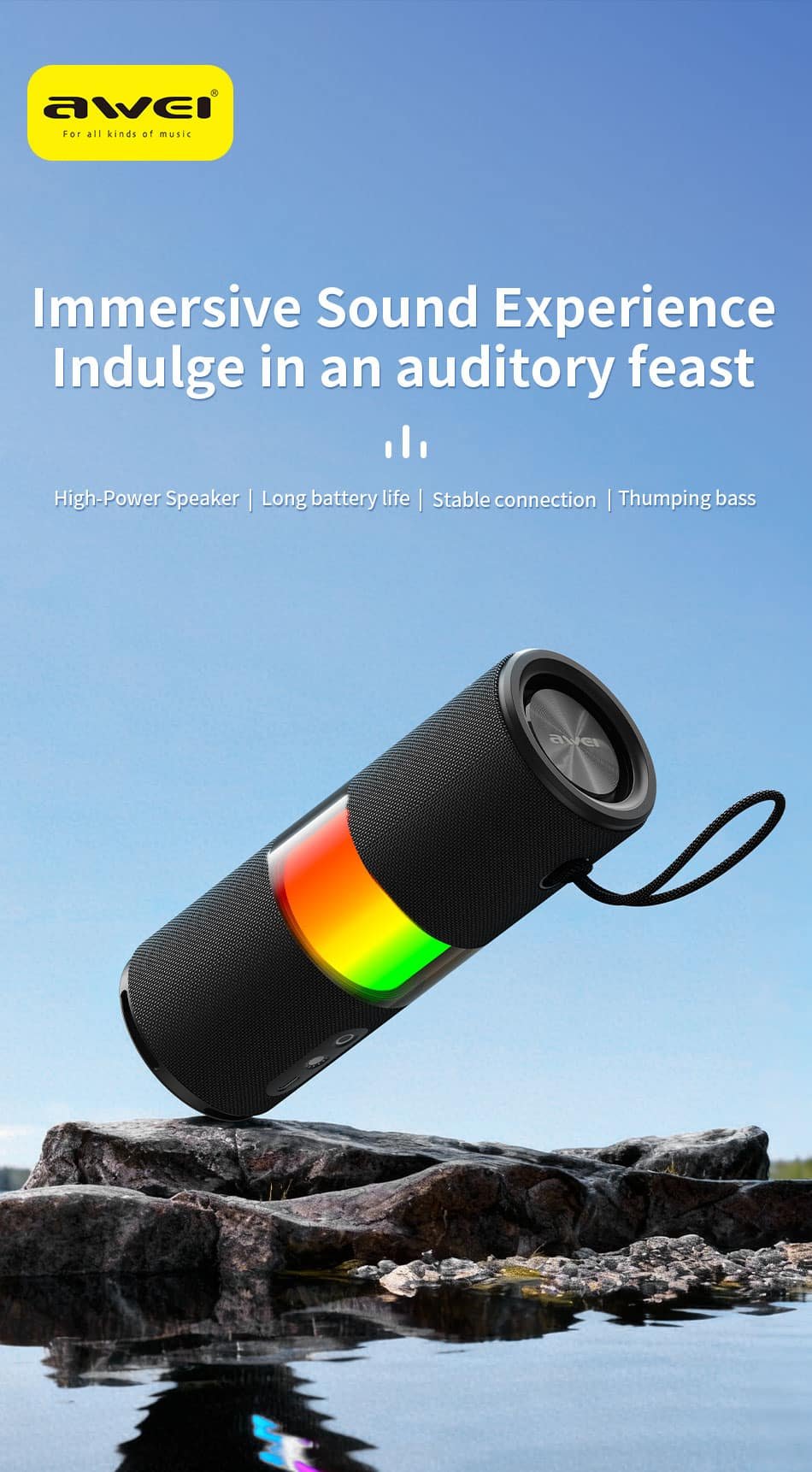 Awei Y669 Lite Waterproof Bluetooth Speaker 30W 3