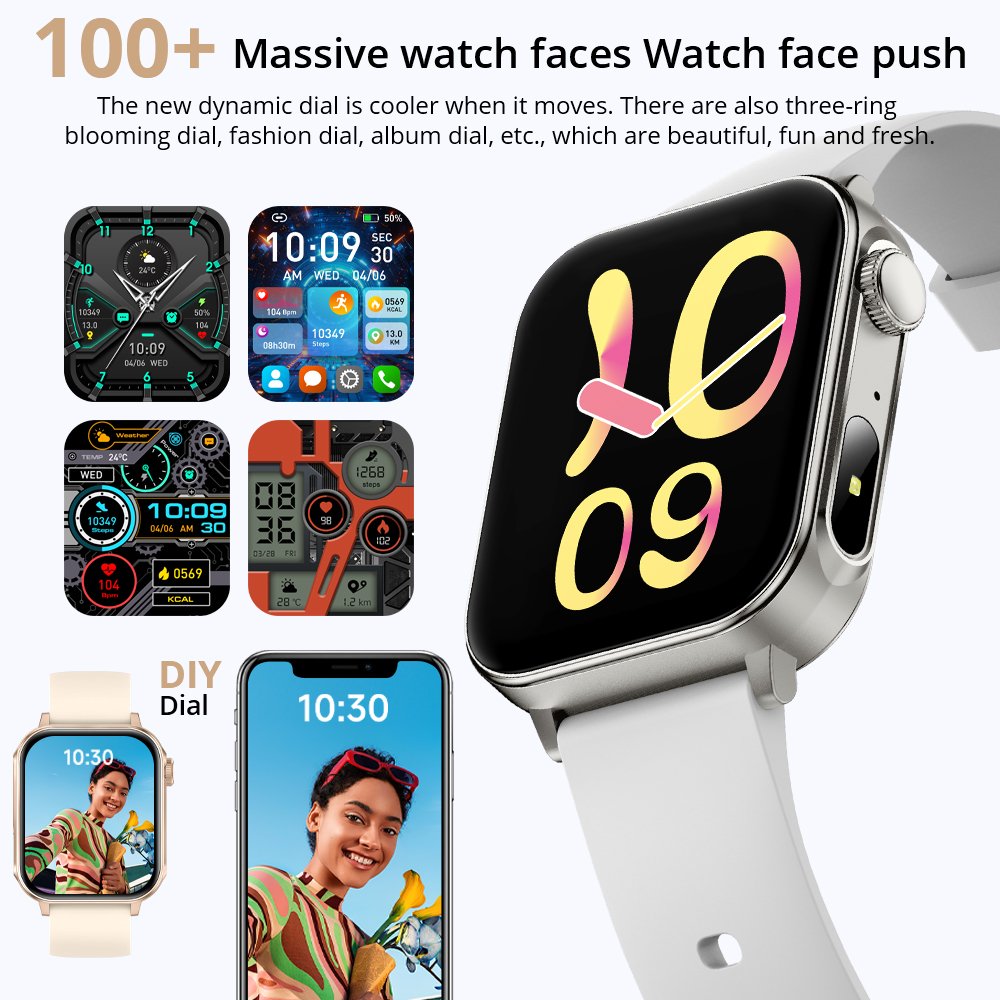 COLMI P80 Type-C Charging Smartwatch with Flashlight