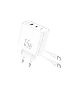 Foneng GaN50-EU 65W 3-Port Fast Charger with Type-C Cable