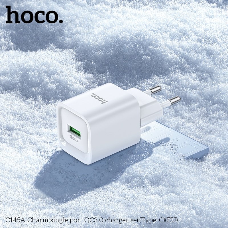 Hoco C145A Charm Single Port QC3.0 Charger Set Type C 5