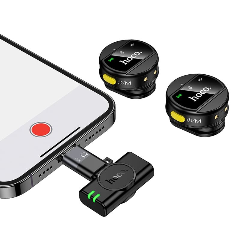 Hoco L22 Bright 2 in 1 wireless microphone with case iPType C 1