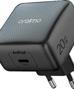 Oraimo PowerCube 20 Chic 20W GaN Wall Charger Kit with Type-C to Type-C Cable (OCW-5201E-CC54)- Black T-TECH