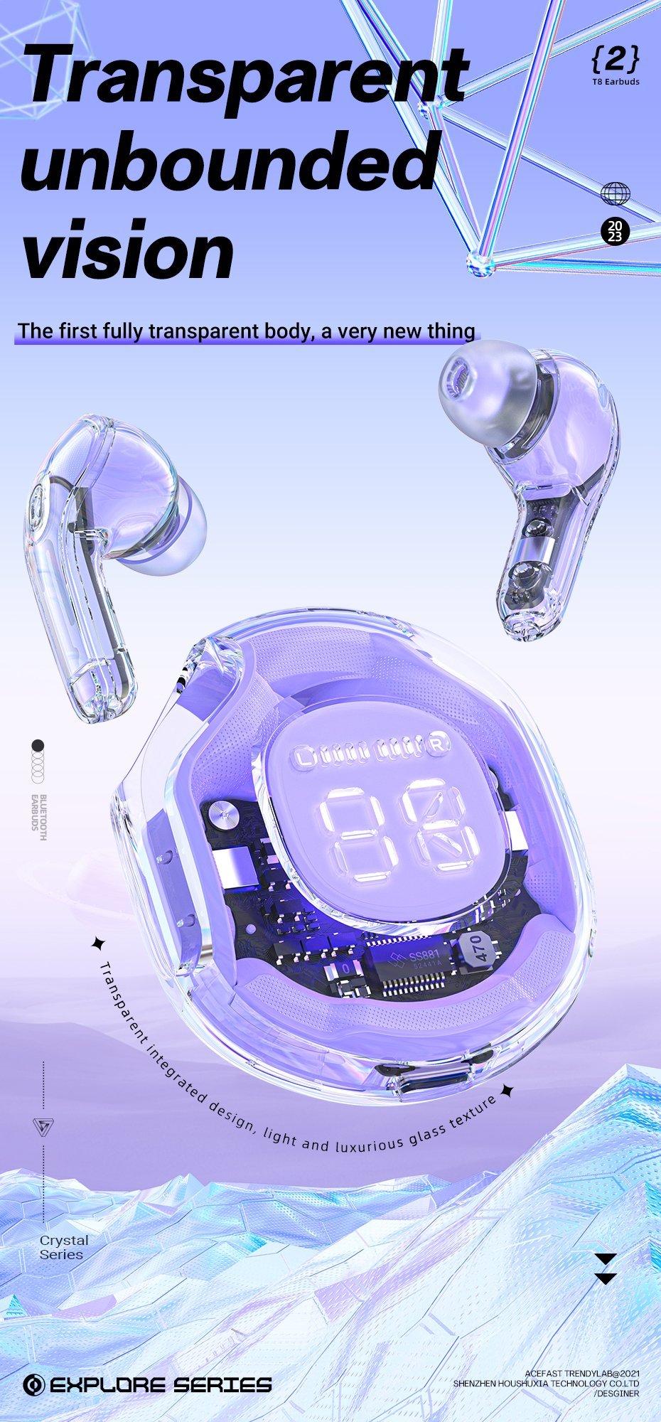 ACEFAST T8 Wireless Earbuds with LED Display