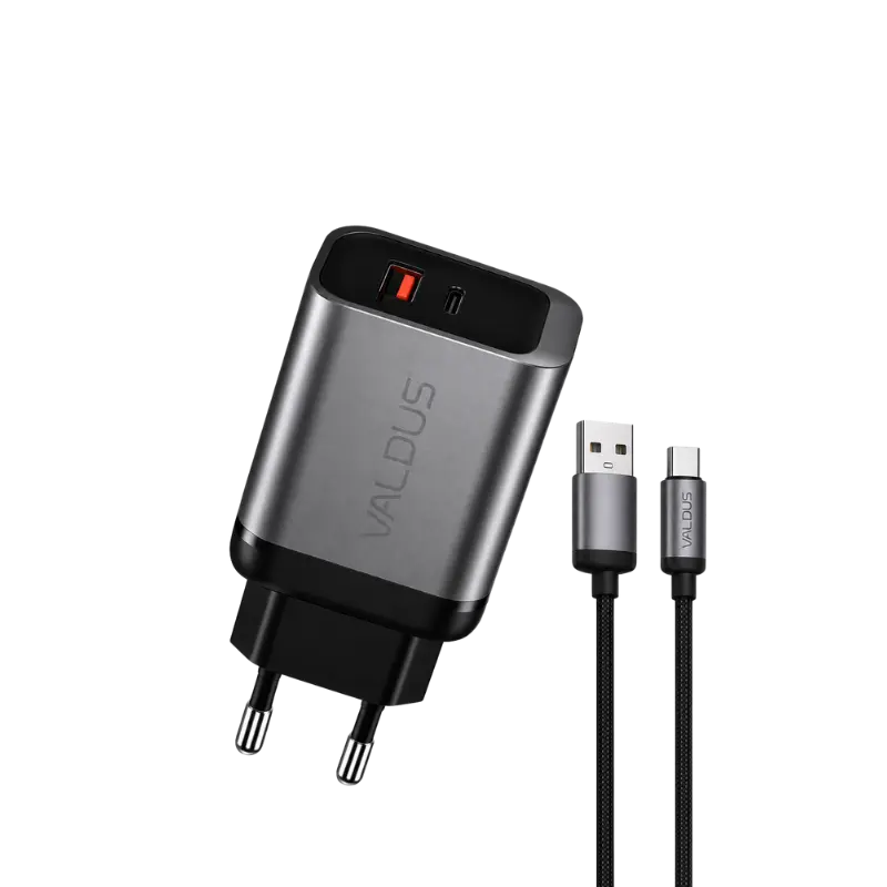 Valdus VL 20U 33W Fast Charger with USB-A to Type-C Cable