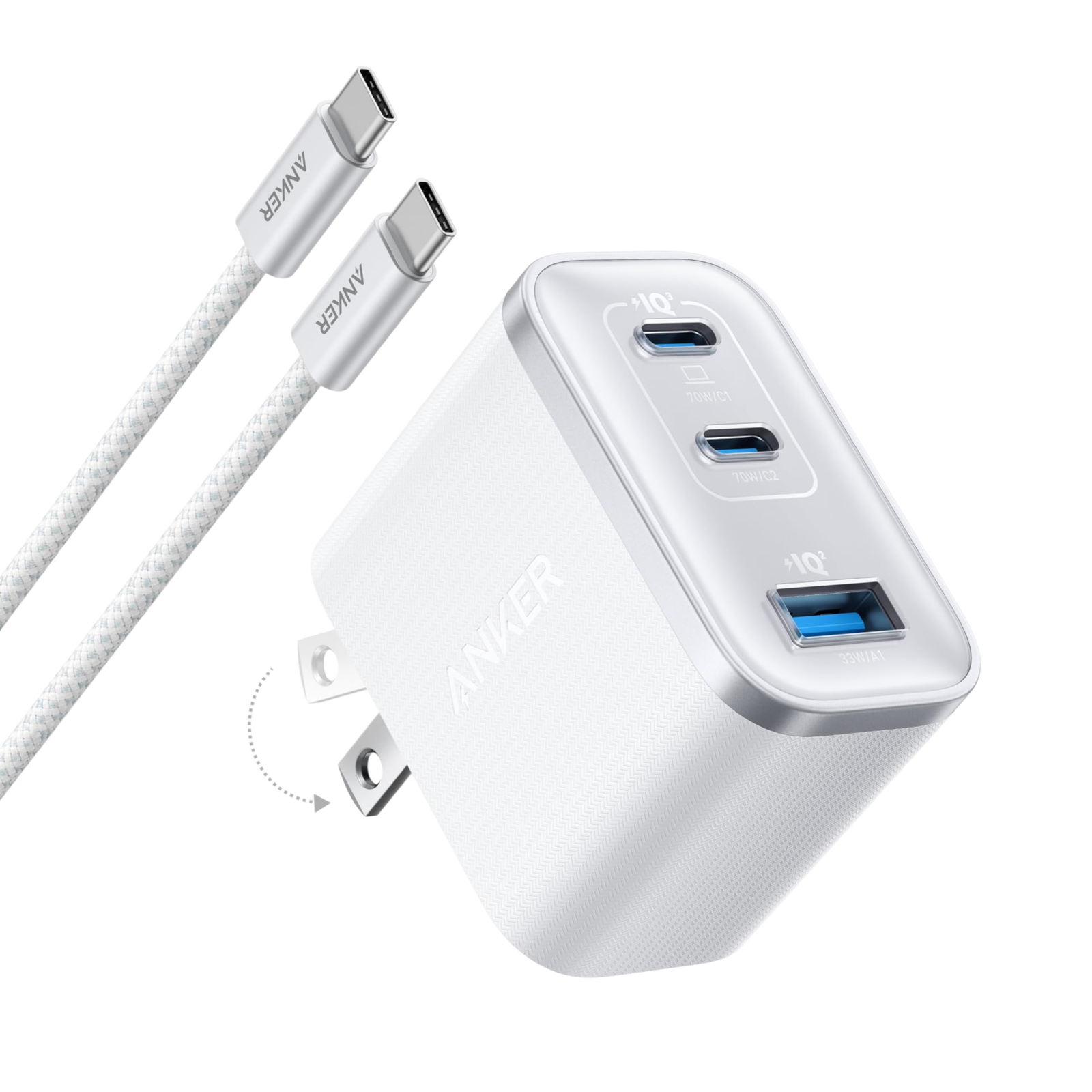 Anker Nano 70W 3-Port PD Fast Charging Adapter (A121A611)