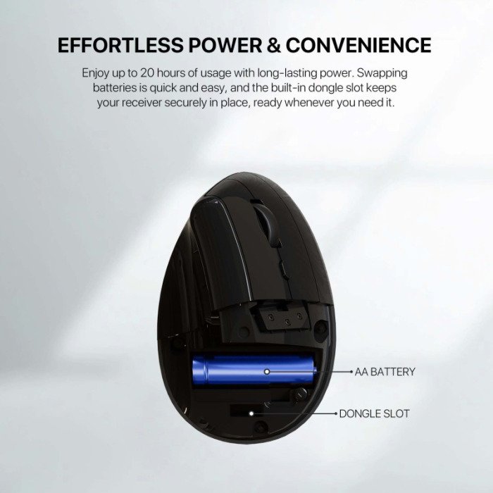 Fantech W195 – AA battery compartment and nano USB receiver