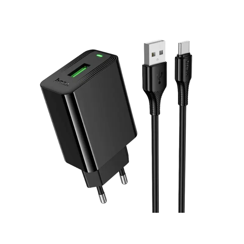 Hoco CS92A QC3.0 18W USB Charger with Type-C Cable