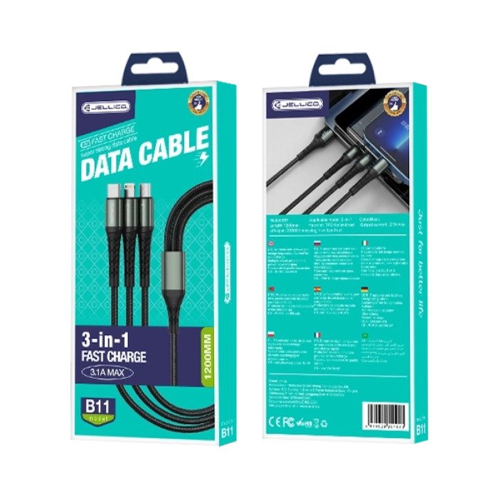 Jellico MT13 Mate Super Charge 3-in-1 Charging Cable