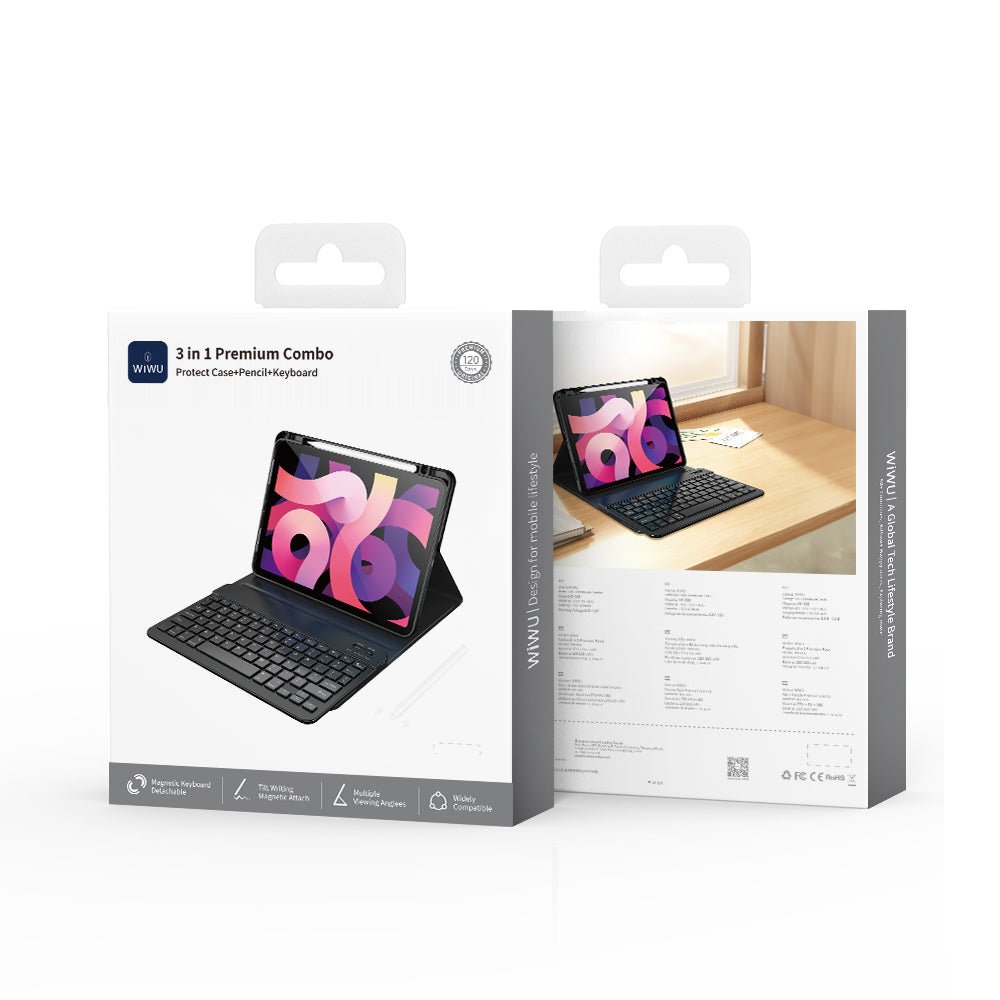 WiWU MK-006 3-in-1 iPad Keyboard Case with Trackpad & Stylus - Image 6