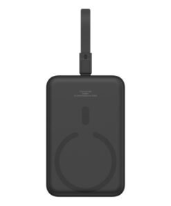 Baseus PPCXM10I – magnetic mini power bank front view with built-in Lightning cable