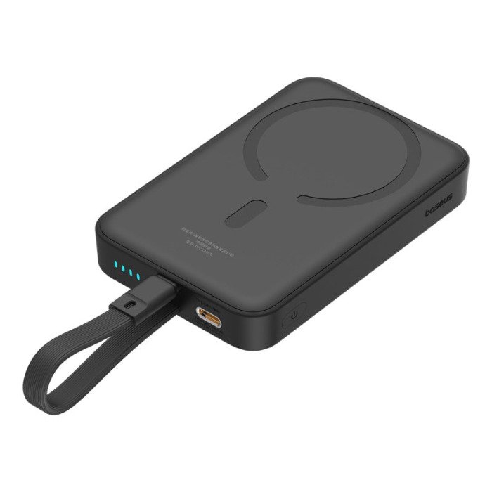 Baseus PPCXM10I – magnetic power bank with retractable Lightning cable extended