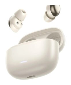 Hoco EQ37 ANC Sleep Earbuds – milky white earbuds with charging case