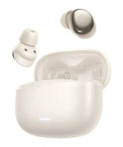 Hoco EQ37 Bluetooth 6.0 earbuds – milky white open charging case view