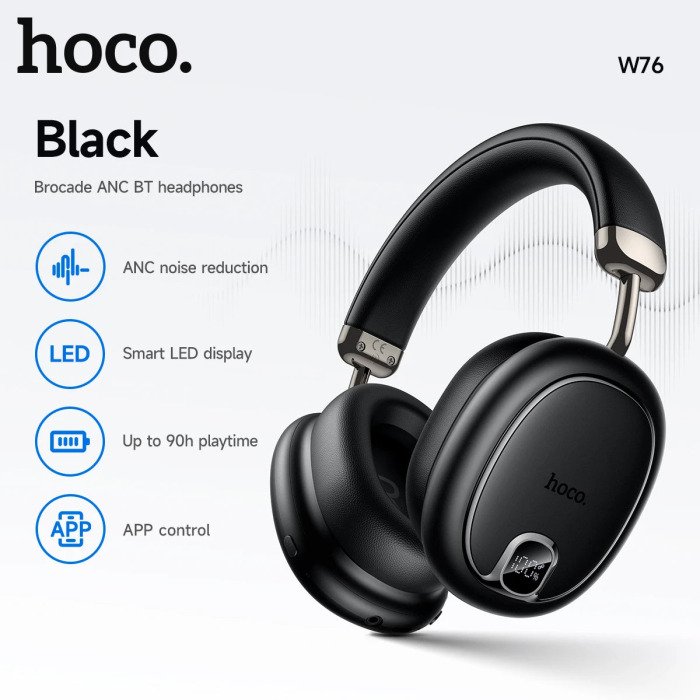 Hoco W76 – ANC, LED display and app control