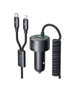 Mcdodo CC-0370 – 120W car charger with retractable USB-C and Lightning cables