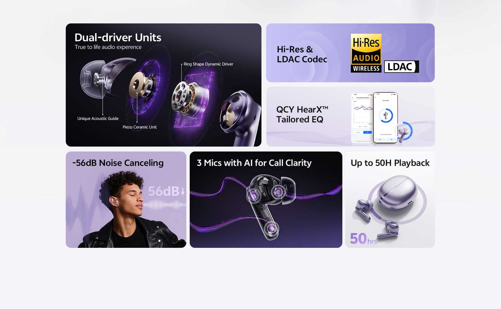 QCY MeloBuds N70i Lite ANC Earbuds